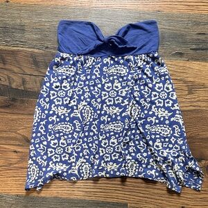 American Eagle Outfitters Blue and White Tank Top